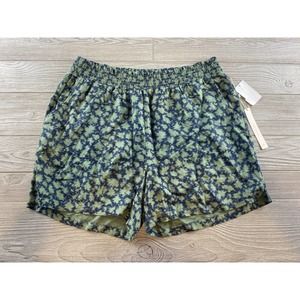 NEW Caslon Navy Blue Olive Green Elastic Waist Pull-On Tencel Casual Shorts XL
